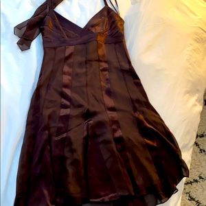 Satin and chiffon halter dress